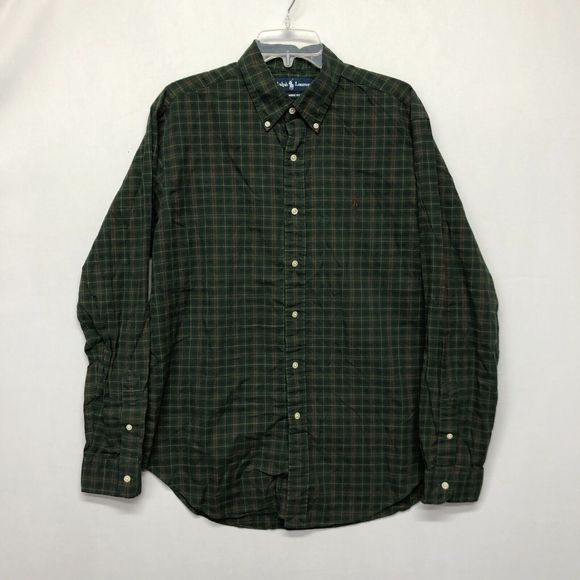 Vintage Ralph Lauren Men Long Sleeve Classic Button Shirt Top Size Large B235 11 - Picture 1 of 14